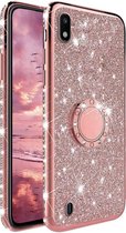Samsung Galaxy A10 Magnetische Back cover - Roze - Glitter - Soft TPU