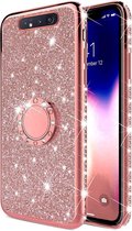 Samsung Galaxy A80 Magnetische Back cover - Roze - Glitter - Soft TPU