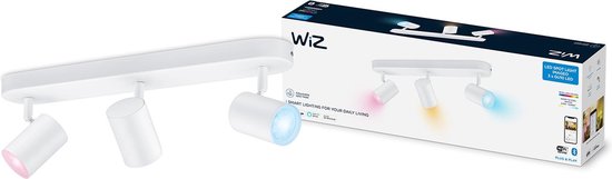 WiZ Opbouwspot Imageo Wit 3 spots - Slimme LED-Verlichting - Gekleurd en Wit Licht - GU10 - 3x 5W - Wi-Fi