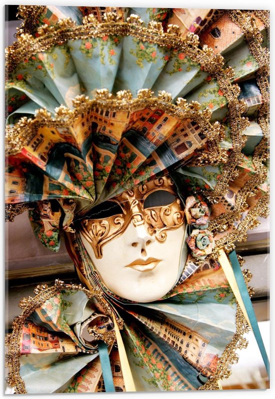 Acrylglas - Vrouw gemaakt van Servetten - 40x60cm Foto op Acrylglas (Wanddecoratie op Acrylglas)