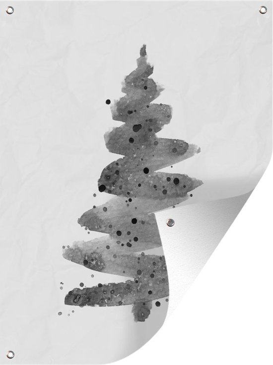 Dessin d coration de Jardin Sapin de No l No l noir et blanc