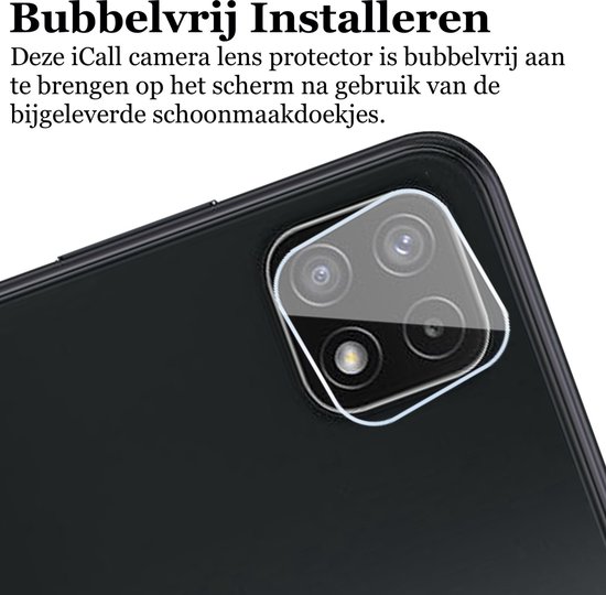 Screenprotector geschikt voor Samsung A22 5G + Camera Lens - Glas Screen Protector
