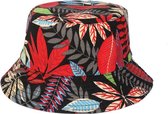 Bucket Hat Vissershoedje - Zonnehoedje Zwart - Exotisch