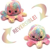 Omkeerbare Knuffel Octopus 'Pasteltinten' en glitter (92213)
