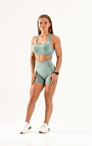 Vital summer sportoutfit / sportkleding set voor dames / fitnessoutfit short + sport bh (oceangreen)