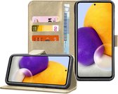 Hoesje geschikt voor Samsung Galaxy A42 - Book Case Portemonnee Hoesje Goud