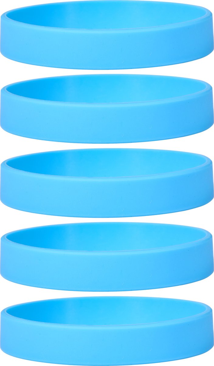 Dinilu - 30 x Siliconen Armbanden Lichtblauw - voor Volwassenen