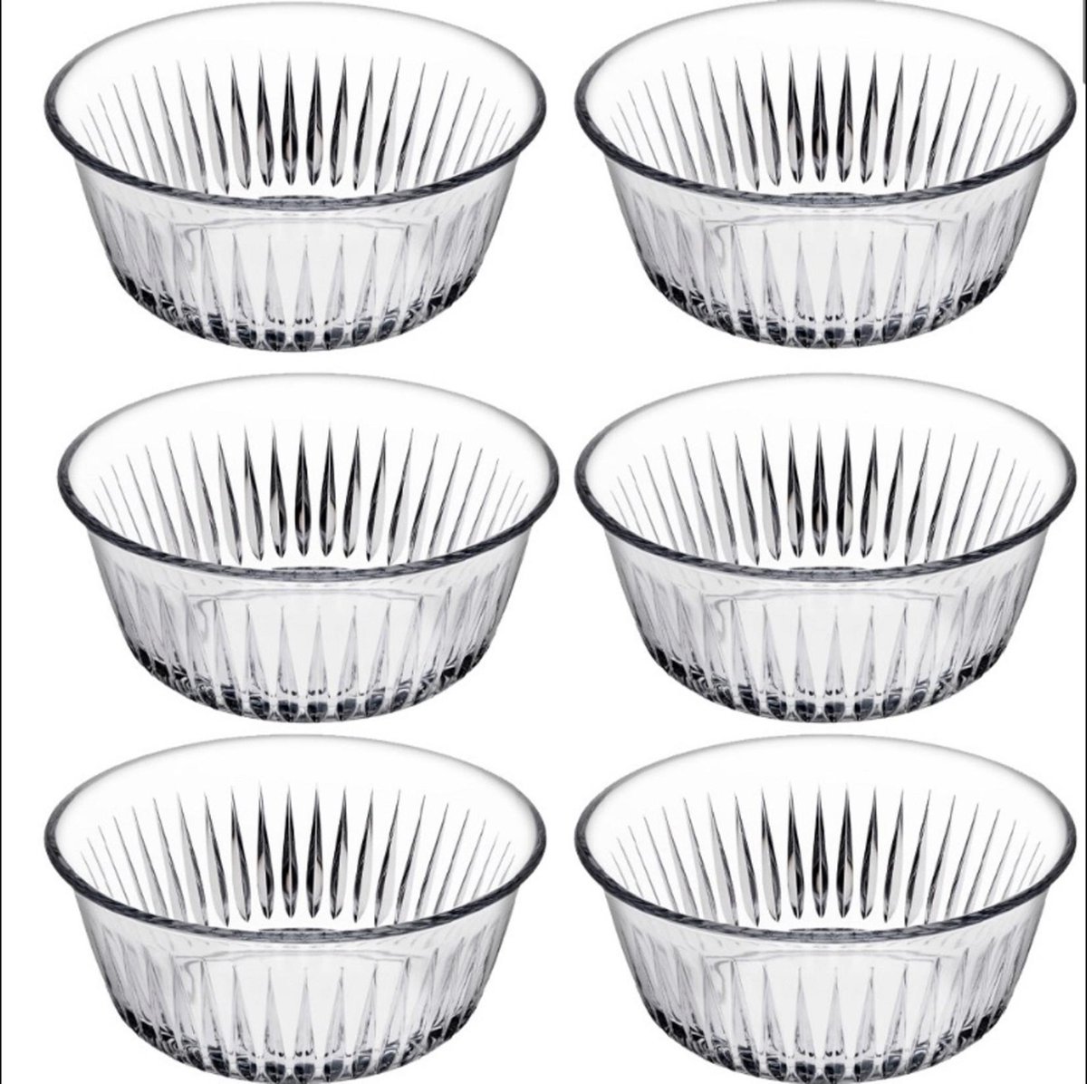 Pasabahce IJcoupes/IJsjes/Dessert serveer schaaltjes - set 6x stuks - bewerkt glas - 330 ml