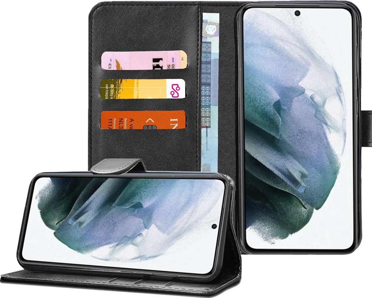 Hoesje geschikt voor Samsung Galaxy S21 Plus - Book Case Portemonnee Hoesje Zwart