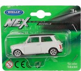 schaalmodel Mini Cooper 6,5 cm alu 1:60 wit