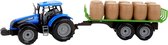 tractor met oplegger jongens 47 cm blauw/groen