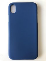 Siliconen back cover case - Geschikt voor iPhone XR - TPU hoesje Blauw