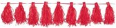 slinger met kwastjes Garland 3 meter rood