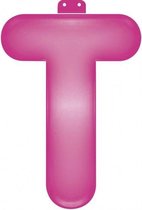 feestletter ''t'' roze 35 cm