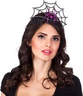 tiara spinnenkroon dames polyester zwart/paars one-size