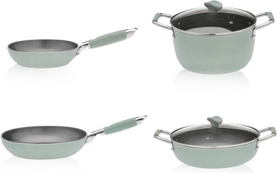 Foto: Primecook 6 delige pannenset veronica pfas vrij inductie veilige en slijtvaste antiaanbaklaag