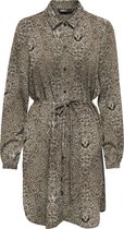 ONLY ONLNOVA LUX  L/S SHIRT DRESS AOP WVN Dames Jurk - Maat XL