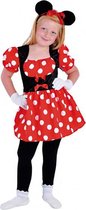 verkleedjurk Minnie Mouse polyester rood maat 98