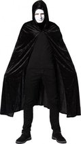 cape met capuchon velours zwart one-size