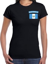 Guatemala t-shirt met vlag zwart op borst voor dames - Guatemala landen shirt - supporter kleding L