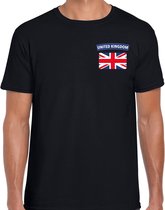 United Kingdom t-shirt met vlag zwart op borst voor heren - Verenigd Koninkrijk landen shirt - supporter kleding S