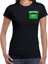 Saudi-Arabia t-shirt met vlag zwart op borst voor dames - Saoedi-Arabie landen shirt - supporter kleding L