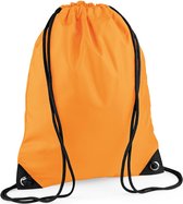10x stuks nylon sport/zwemmen gymtas/ gymtasje met rijgkoord 45 x 34 cm - fluoriserend oranje - Kinder tasjes