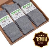 Tobeyz - Premium Quality Bamboe Sokken 77% - 6 paar - Kleur Licht Grijs - Maat 40/46 - Damessokken - Herensokken - Diabetici