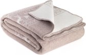 MOST Merino wollen jacquard deken Rendier - 2 persoons - taupe