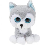 pluchen knuffel Husky 16 cm junior grijs