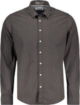 NO-EXCESS Overhemd Shirt Stretch Allover Printed 12450853 020 Black Mannen Maat - S