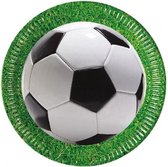 feestborden voetbal 23 cm papier groen/zwart/wit 8 st.