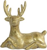 decoratiebeeld hert Marvin 21,5 cm aardewerk goud