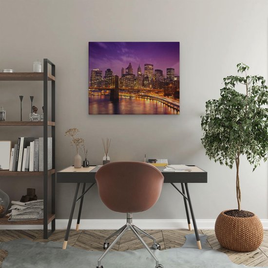 Artaza - Peinture sur toile - Skyline New York du Centrum -ville en violet - 50x40 - Photo sur toile - Impression sur toile