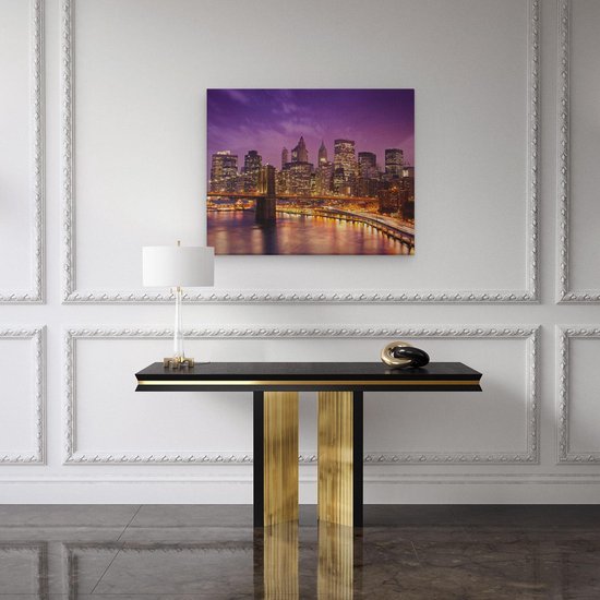 Artaza - Peinture sur toile - Skyline New York du Centrum -ville en violet - 50x40 - Photo sur toile - Impression sur toile