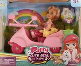 tienerpop Patty met scooter meisjes 12 cm roze 3-delig