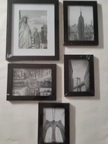 set van 5 foto frames 3 afmetingen op te hangen en staand 13x18 cm / 10x15 cm / 20x25 cm