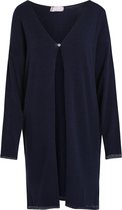 Cassis - Female - Lange cardigan met lurexstreep  - Marineblauw