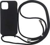 iPhone 11 Pro Hoesje Zwart - Siliconen Back Cover met Koord