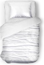 Elegance Silk Dekbedovertrek Glans Satijn - White - 140x200/220cm - 1 Persoons - Met Kussensloop 60x70