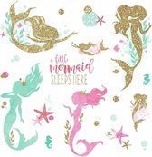 muurstickers Mermaid vinyl 21 stuks