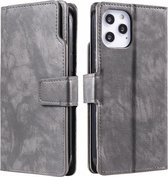 Hoesje geschikt voor iPhone 12 Mini - Bookcase - Pasjeshouder - Portemonnee - Luxe - Kunstleer - Grijs