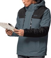 Jack Wolfskin Jasper Jas - Mannen - donkergrijs - zwart