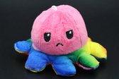 Octopus Mood Knuffel – Omkeerbaar - TikTok Hype 2021 – Verschillende Kleuren – Blij en Boos - Sleutelhanger - Regenboog - Blauw - Roze