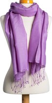 Cashmere/ Zijde Pashmina Sjaal Violet - Sjaals - 80% cashmere en 20% zijde - handgeweven in Nepal
