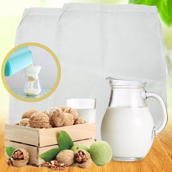 Gaze - Tissu de passage - Mousseline - Tamis de passage - Sac de lait de noix - Tissu de tamis - 20x30 cm