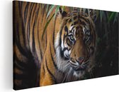 Artaza Canvas Schilderij Tijger In De Jungle - 100x50 - Groot - Foto Op Canvas - Canvas Print