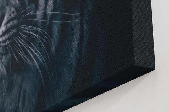 Artaza Peinture Sur Toile Tête De Tigre Aux Yeux Bleus - Zwart Wit - 30x30 - Klein - Photo Sur Toile - Impression Sur Toile