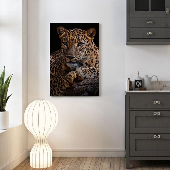 Artaza - Peinture Sur Toile - Léopard Aux Yeux Bleus - 40x60 - Photo Sur Toile - Impression Sur Toile