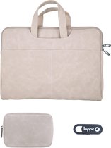 LAPPR - Venusta V - Laptoptas - Laptophoes - Laptop Sleeve - Vegan Leer - Laptoptas 15 6 inch - Laptoptas 17 inch - Abrikoos + Gratis Webcam Cover & Tasje